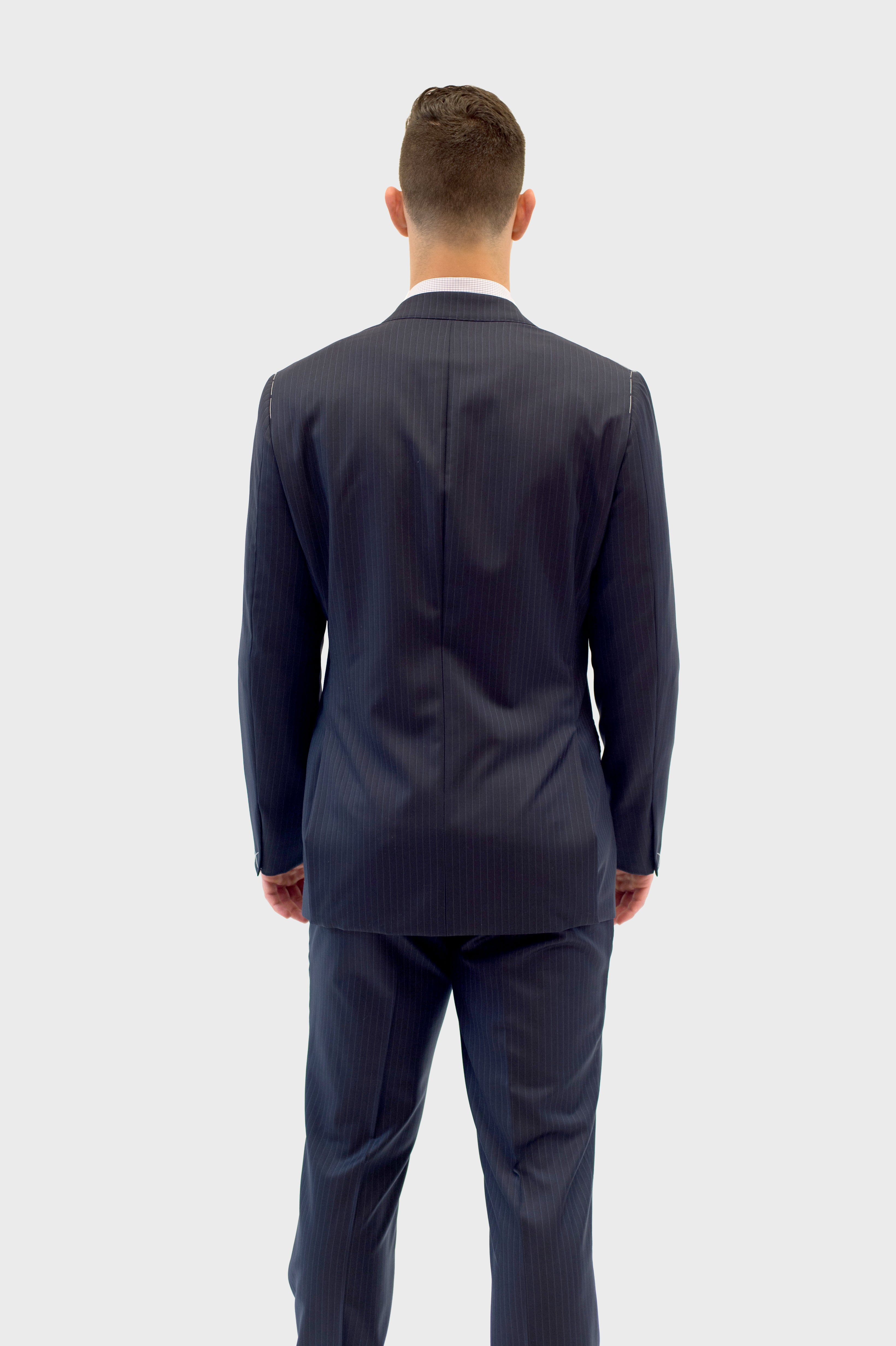 Loro Piana Classic Navy Blue Pinstripe Suit