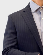 Load image into Gallery viewer, Loro Piana Navy Blue Pencil Stripe Suit
