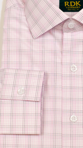 RDK Pink Plaid Dress Shirt Sordillos: Fine Menswear RDK Pink Plaid Dress Shirt Sordillos: Fine Menswear