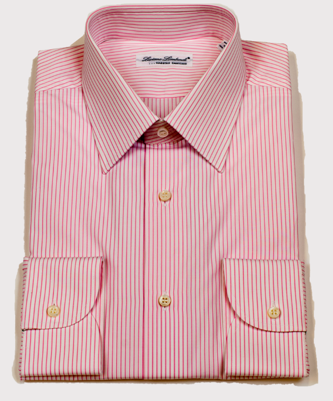 Luciano Lombardi Stripe Pink Dress Shirt