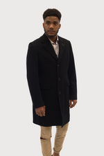 Load image into Gallery viewer, Black Men&#39;s Long Topcoat
