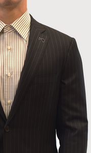 Loro Piana Brown Pencil Stripe Suit